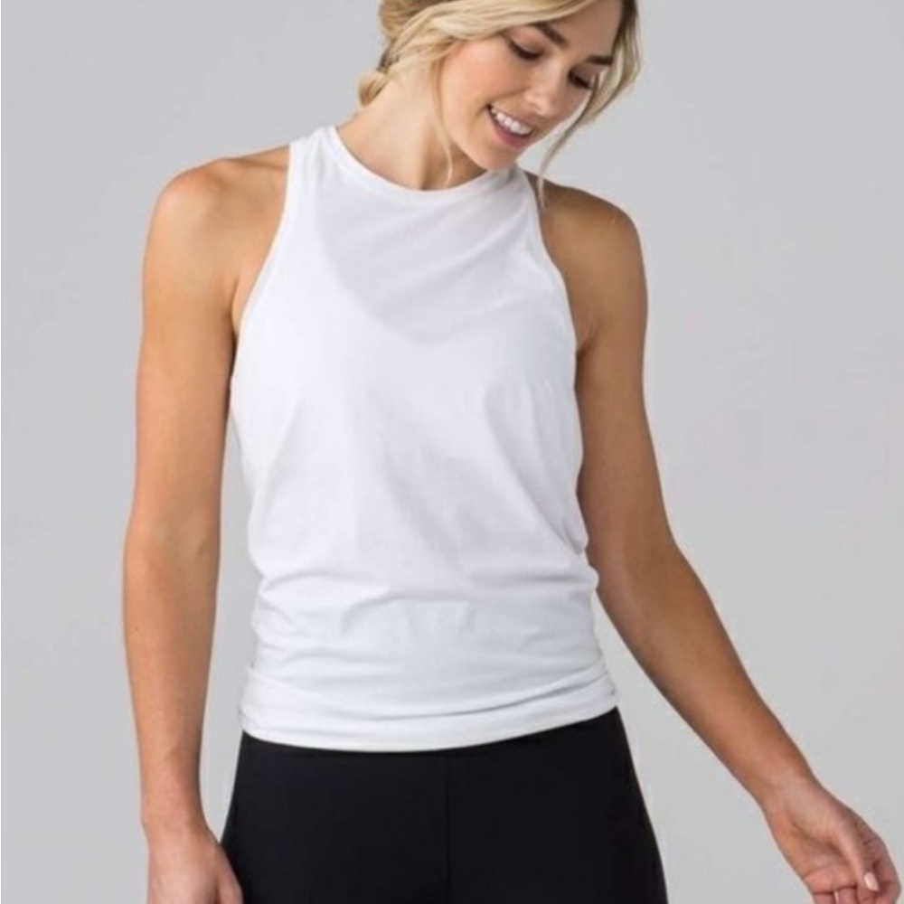 Lululemon All Tied Up Back Tie Tank Size 4 White - Picture 2 of 10